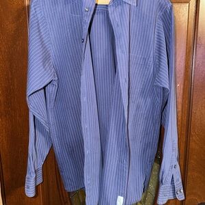 Calvin Klein Men's Blue Striped Button-Down Shirt